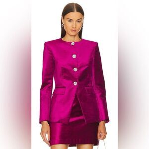 NEW Veronica Beard Cencia Jacket Velvet Fuchsia Size 0